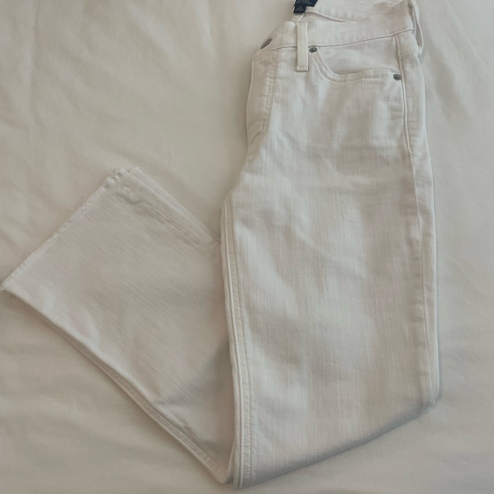 J Crew Factory Mid-Rise Flare Crop Jeans in Signature Stretch